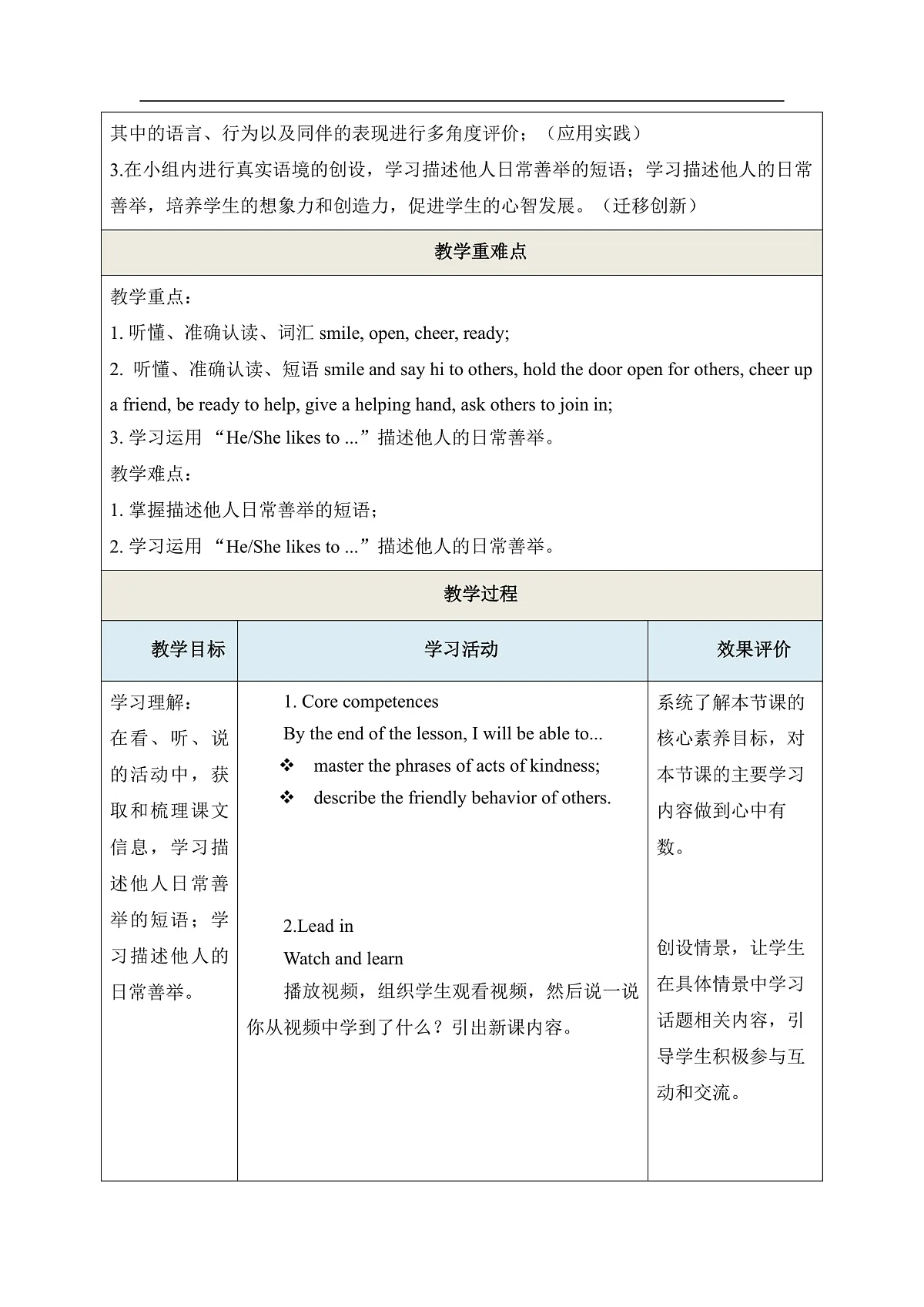 Unit 5 She Helps Me a Lot Period 1 Get Started 教学设计第3页