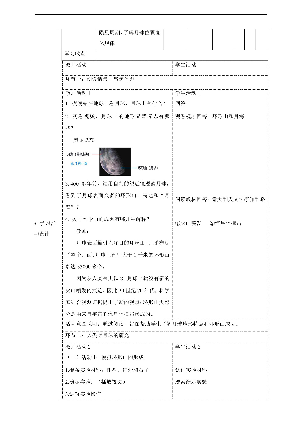 苏教版(2024)科学四下 2.6《月球》 教案第2页