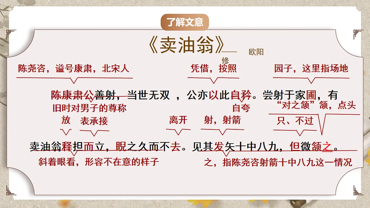 人教统编版语文七年级下册 1.13《卖油翁》课件第6页
