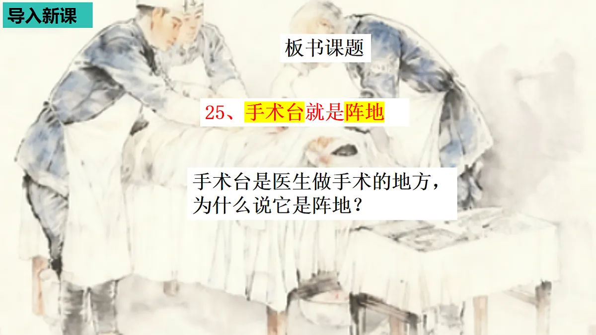 部编版小学语文三年级上册阅读25《手术台就是阵地》课件(2 课时)第4页