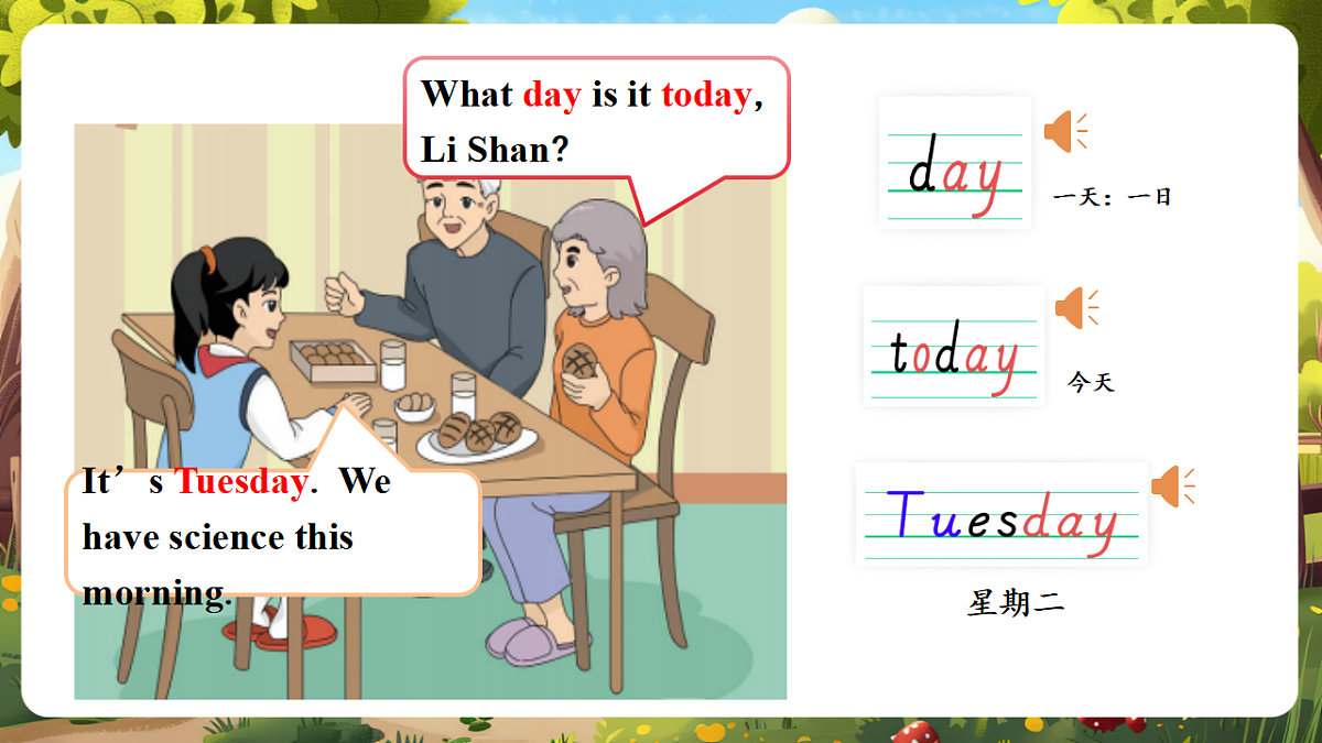 陕旅版四上英语Unit 6 Lesson 1 Part A Let's talk 教学课件第8页