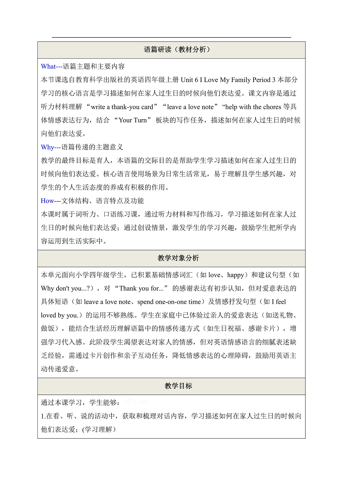广州版四上 Unit 6 Period 3单元教学设计第2页