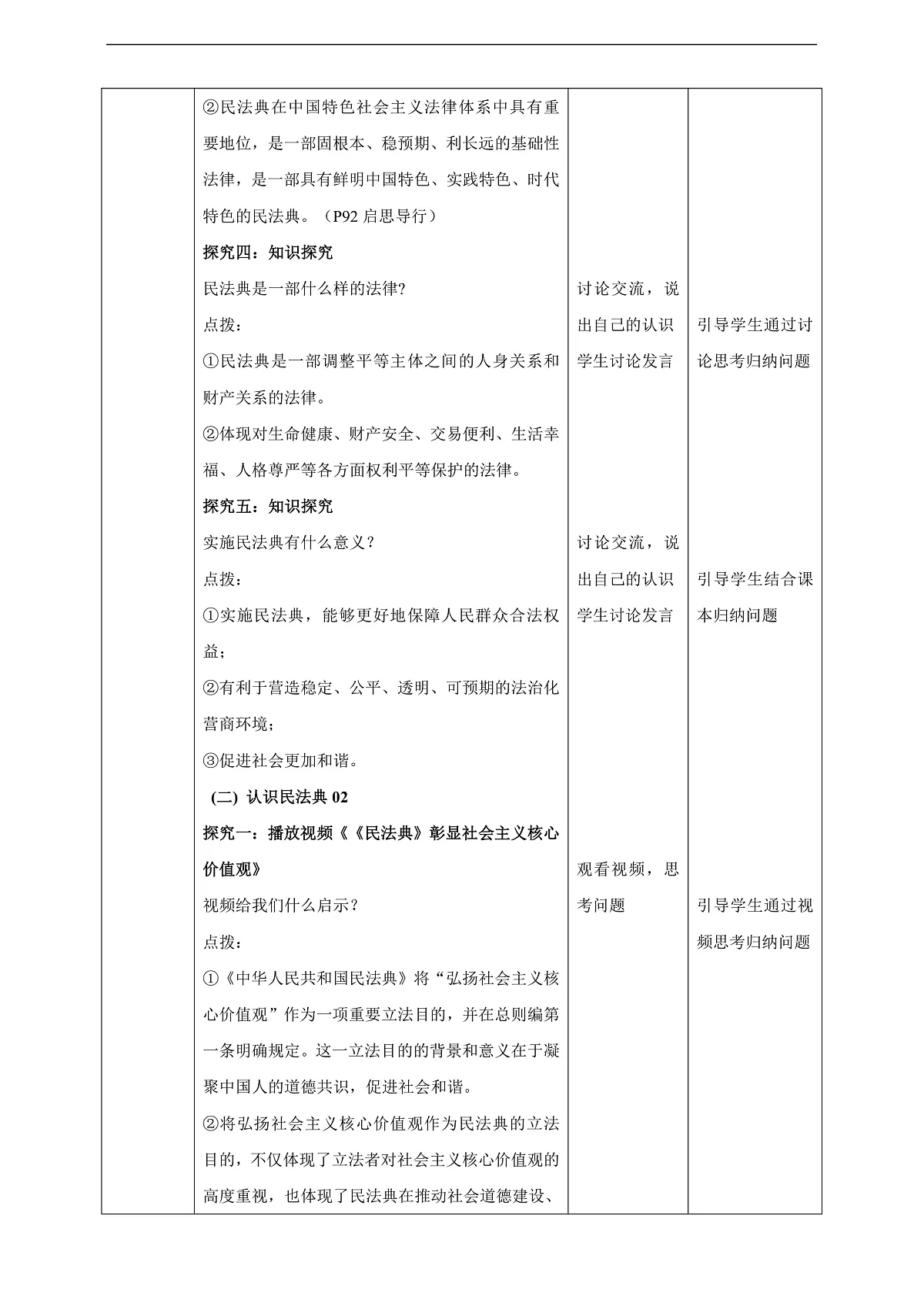 7.10.1《认识民法典》教学设计(核心素养目标)第3页