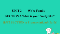 初中英语人教版(2024)七年级上册(2024)Unit 2 We're Family! Section A课堂教学ppt课件