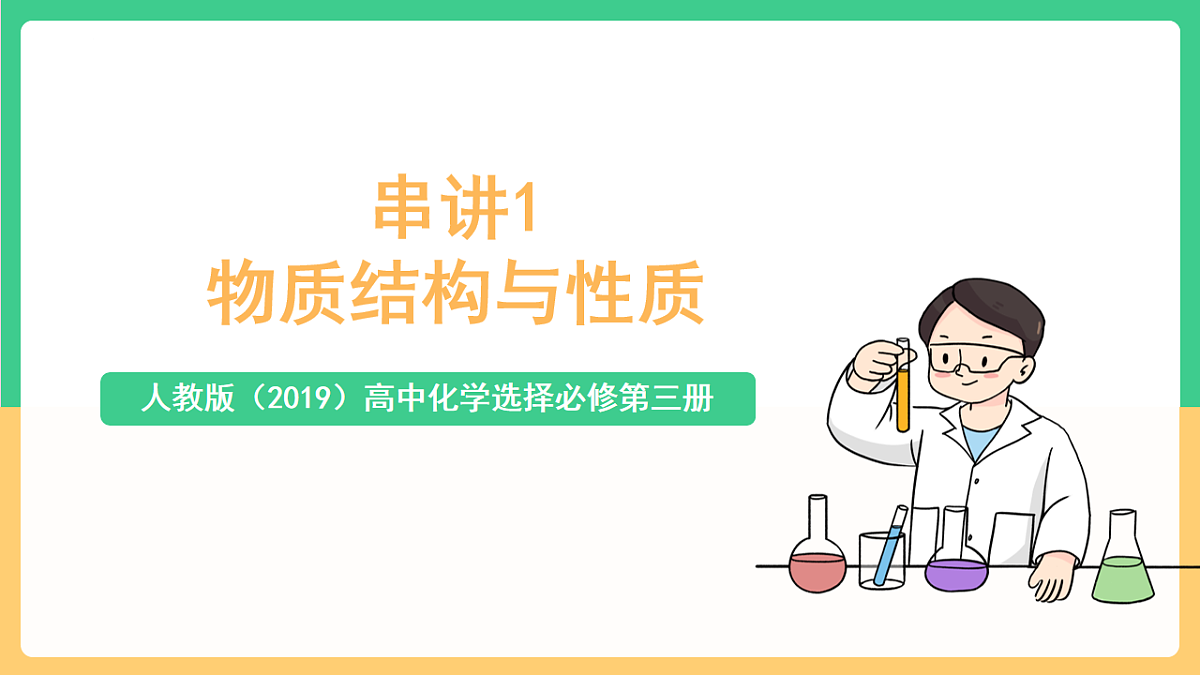 人教版(2019)高中化学选择必修第三册串讲1《物质结构与性质》课件第1页