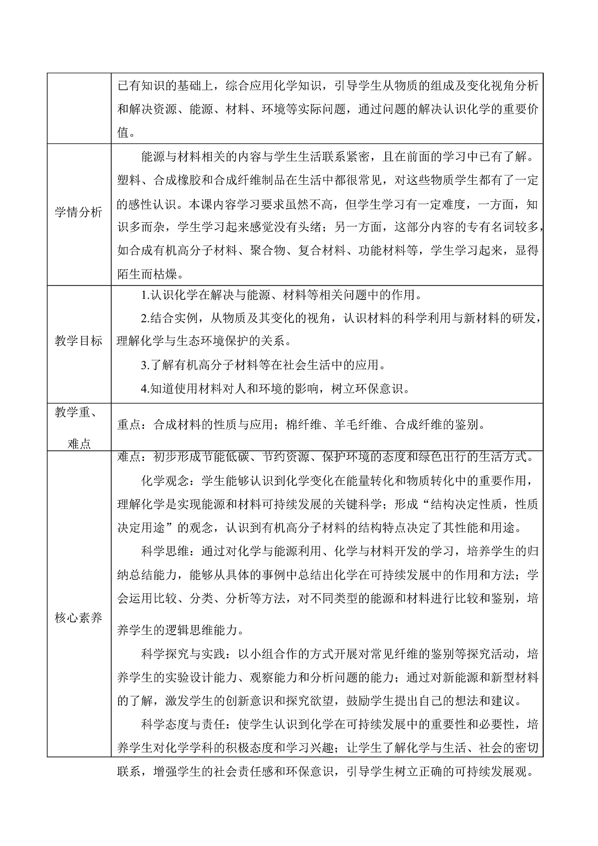人教版化学九下第十一单元 课题2 《化学与可持续发展》(教学设计)第3页