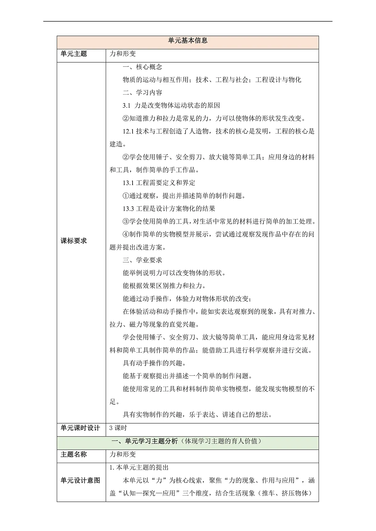 【教学评一体化】第四单元《力和形变》整体设计第1页