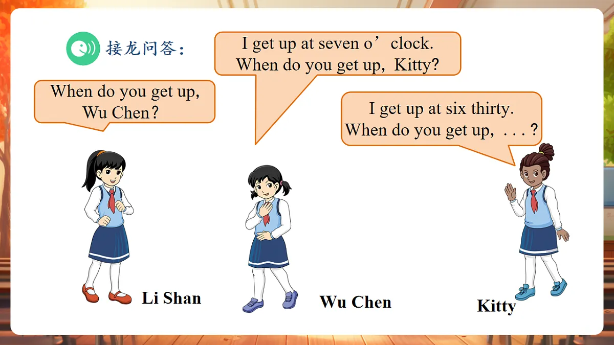 Unit 8 Early to Bed and Early to Rise Lesson 2 Part A Let's learn课件第5页
