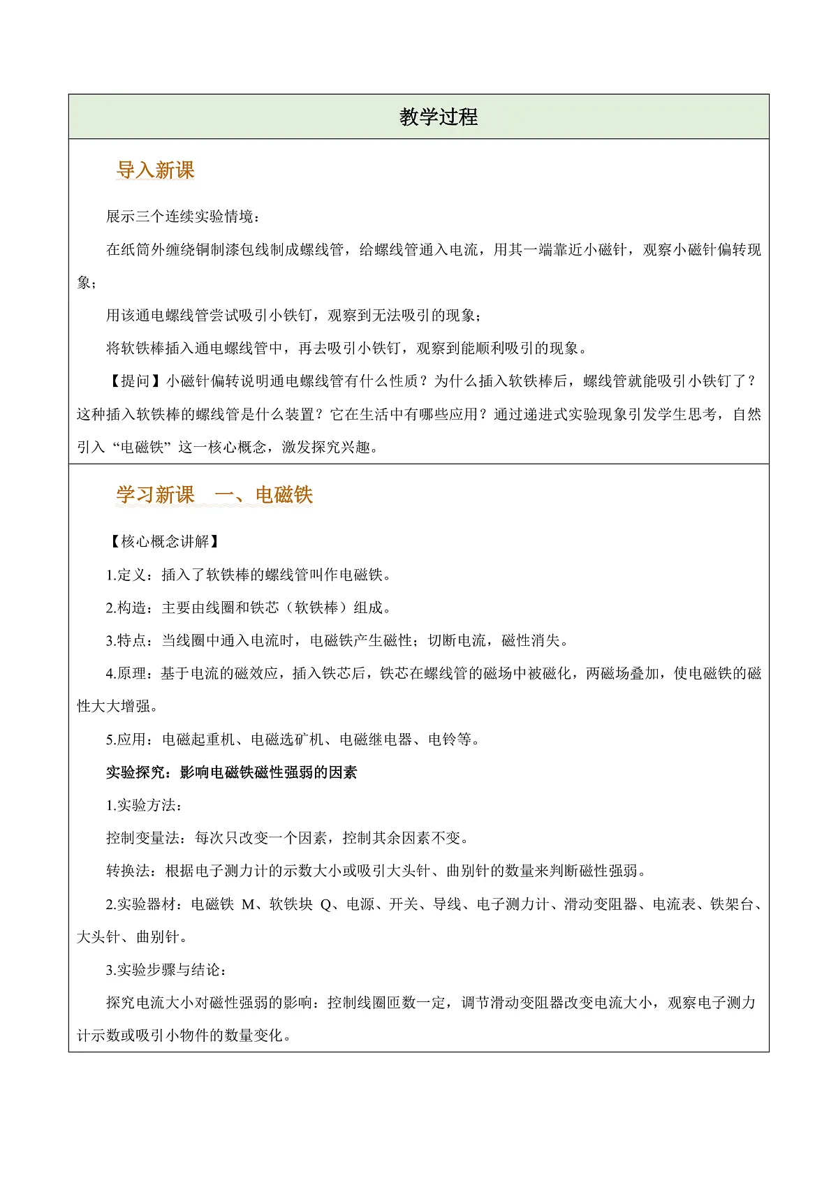 第四节 电磁铁及其应用(教学设计)第2页