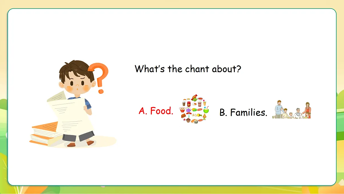 人教版(PEP)英语三下Unit4 Healthy food Part A let's learn 课件第3页