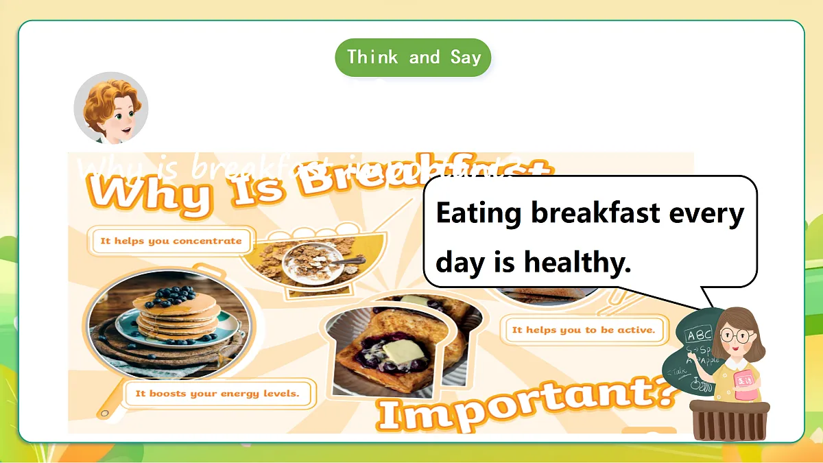 人教版(PEP)英语三下Unit4 Healthy food Part A let's learn 课件第6页