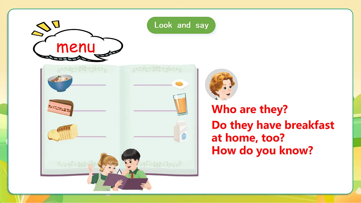 人教版(PEP)英语三下Unit4 Healthy food Part A let's learn 课件第8页