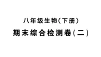 初中生物新人教版八年级下册期末综合检测卷（二） 作业课件（点击显示答案）（2026春）