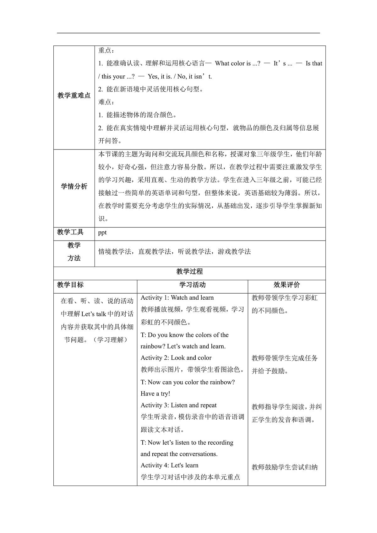【教学评一体化】Unit 8 Lesson 1 Part A Let’s talk 教学设计第2页