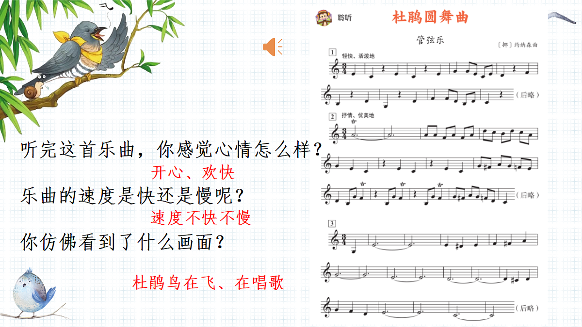 人音版(2024)一年级下册音乐(五线谱)第一单元《杜鹃圆舞曲》课件第7页
