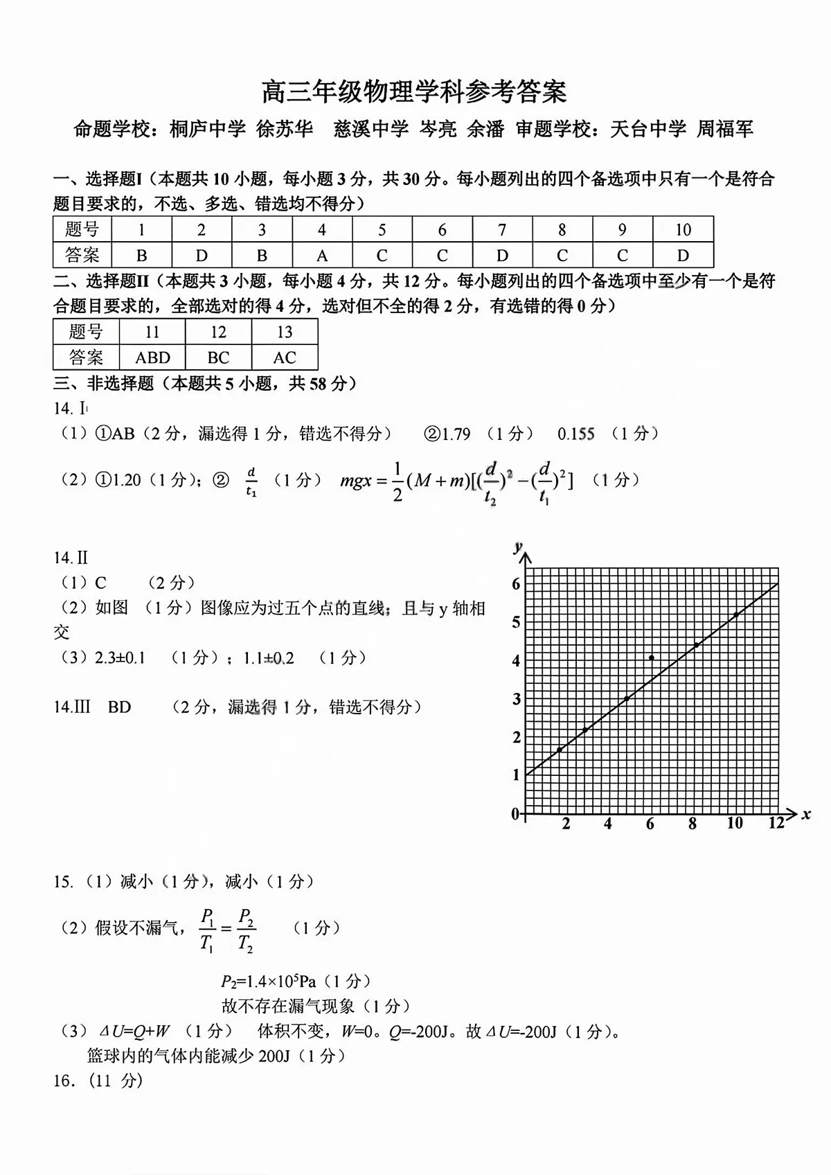 物理答案|26届北斗星盟12月联考第1页