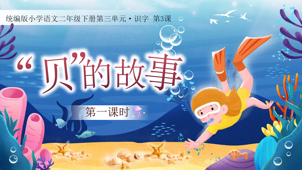 【教学课件】识字3.《”贝“的故事》(第一课时)第1页