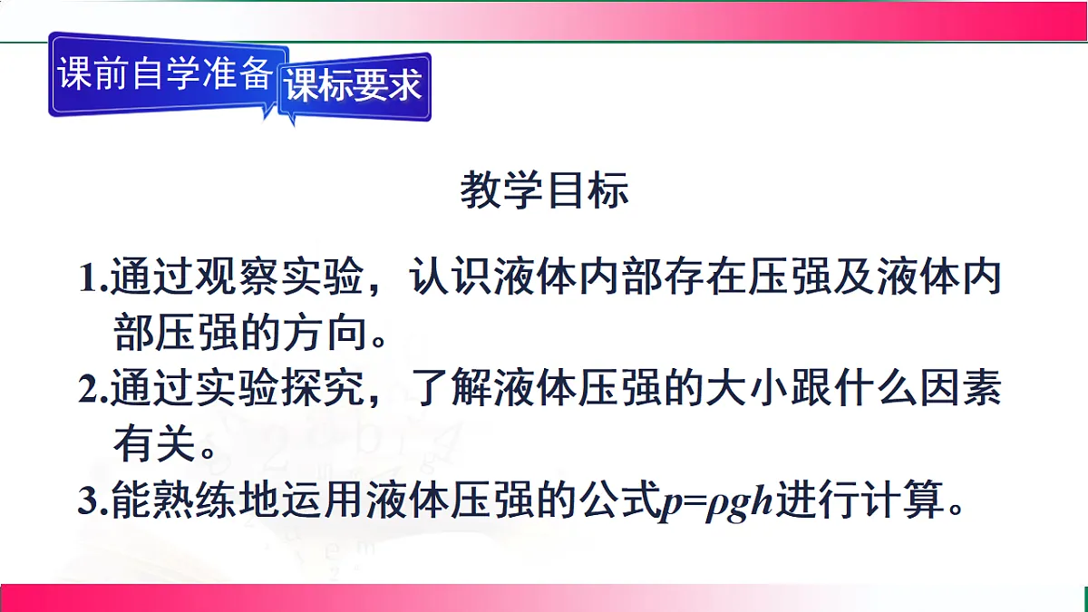 9.2.1探究影响液体压强的因素--2024-2025学年人教2024版物理八年级下册教学同步课件第3页