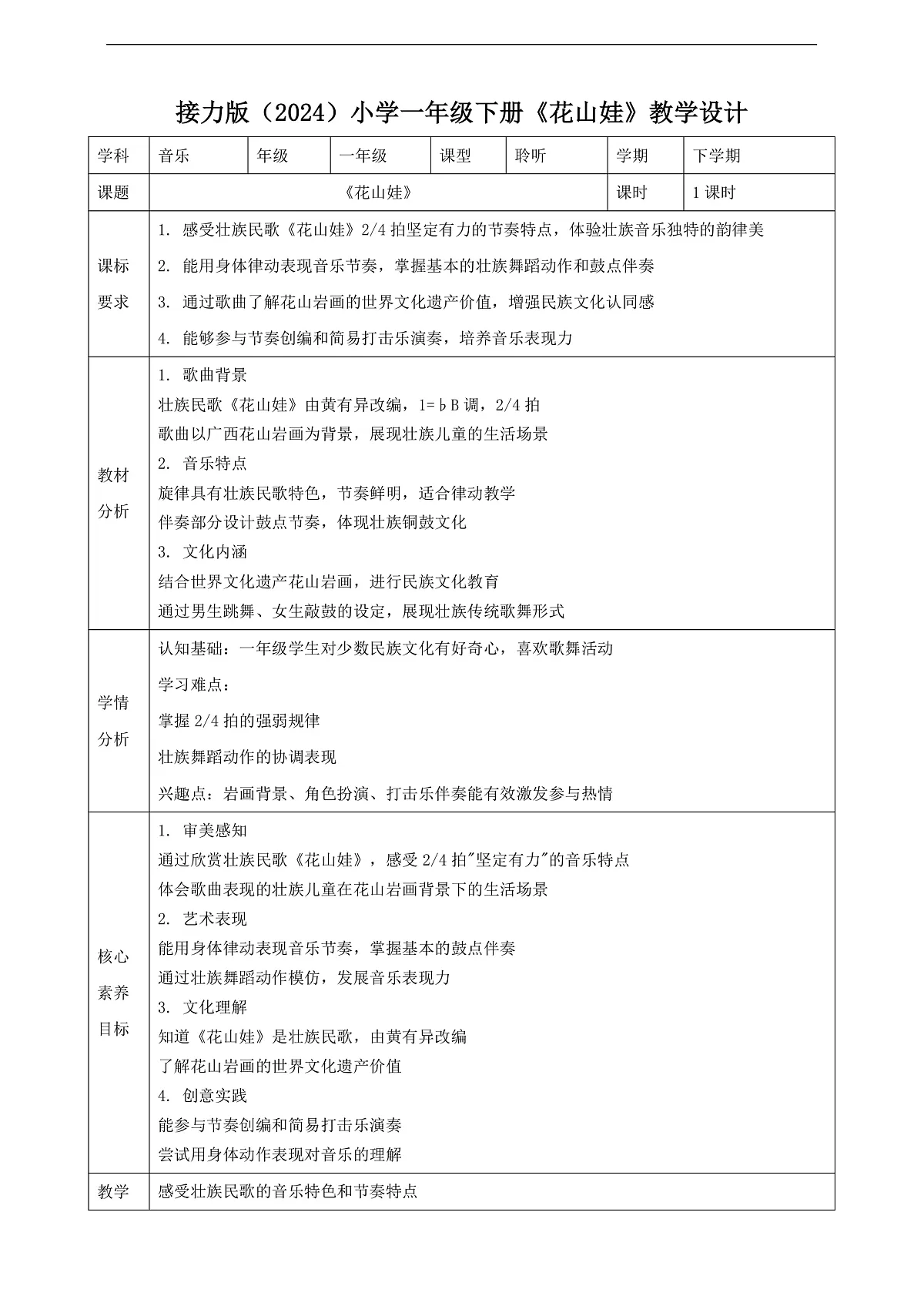 【接力版】音乐一年级下册 第一单元《花山娃》 课件第1页