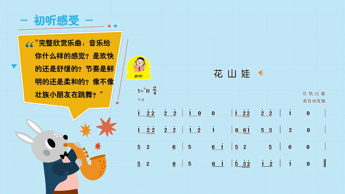 【接力版】音乐一年级下册 第一单元《花山娃》 课件第7页