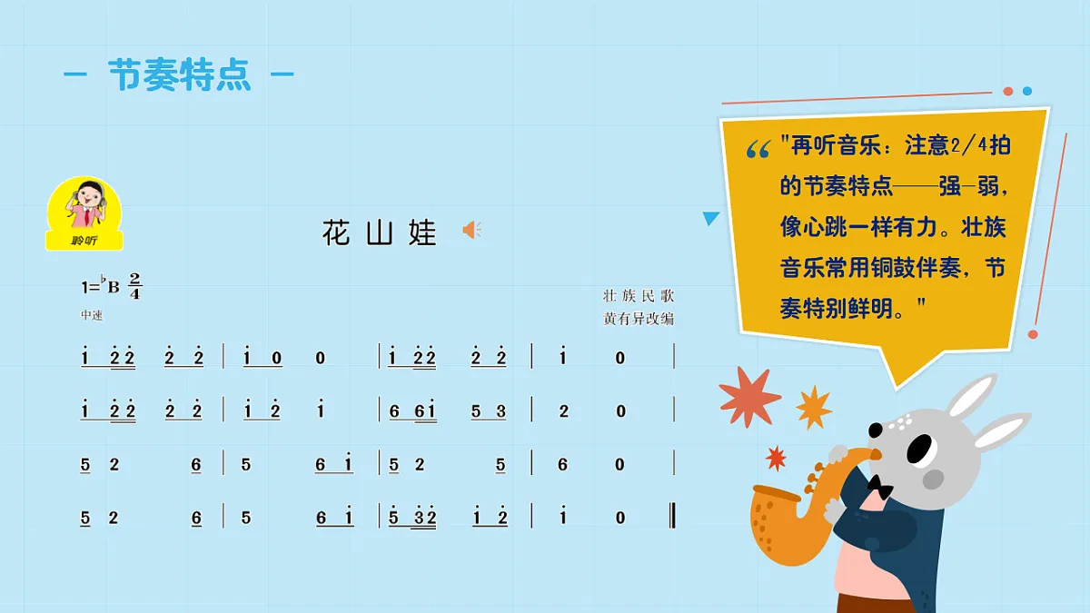 【接力版】音乐一年级下册 第一单元《花山娃》 课件第8页