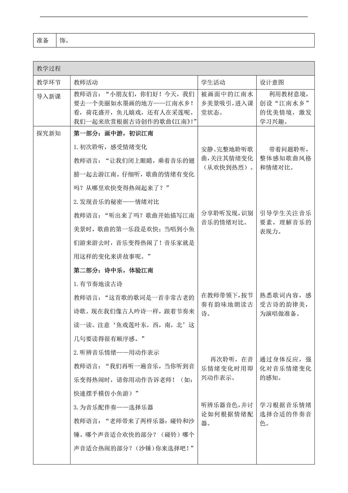 【接力版】音乐一年级下册 第二单元《江南》 教案第2页