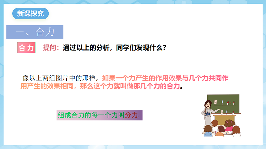 沪科版物理八年级全册第七章第二节《力的合成》 教学课件第4页