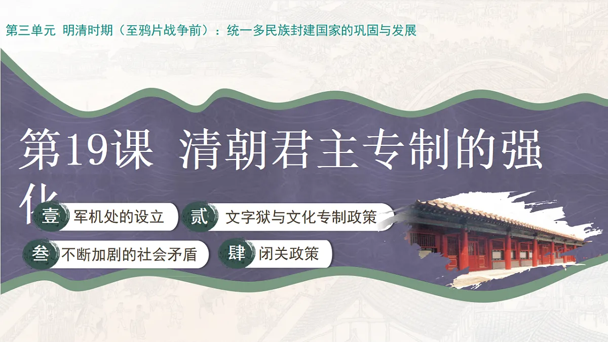 人教版初中历史七年级下册(2024)第19课 清朝君主专制的强化 课件第2页