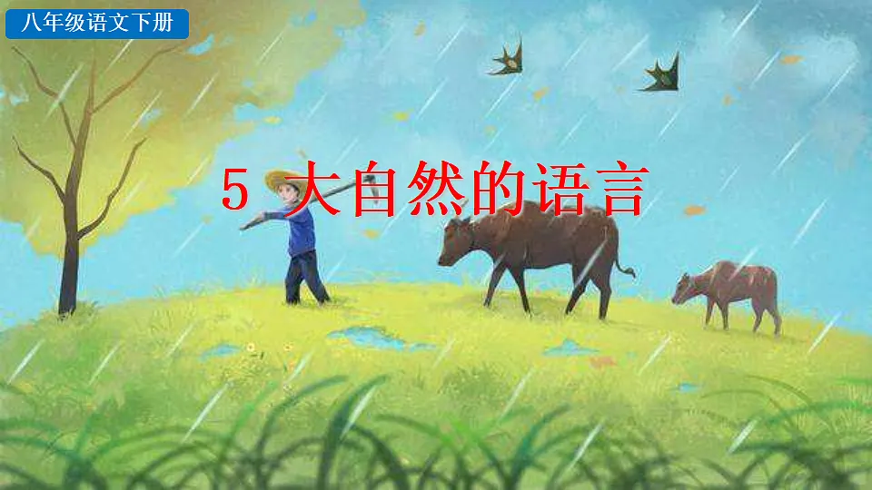 2026春人教版语文八年级下册5 大自然的语言教学课件第1页