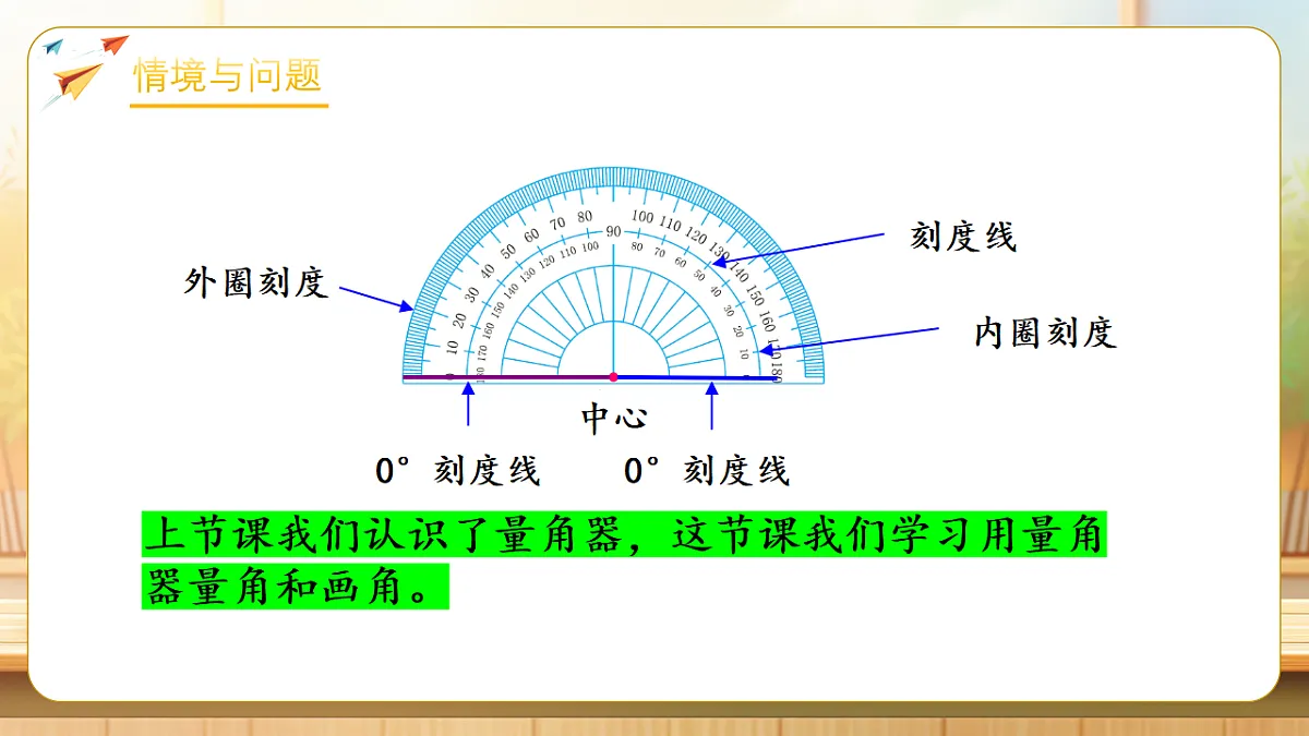 【任务型备课】苏教版三年级下册-1.6 用量角器量角和画角(课件)第4页