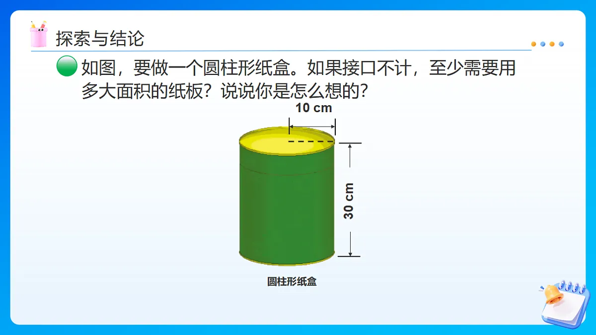 【任务型备课】北师大版数学六年级下册-1.2 圆柱的表面积(课件)第7页