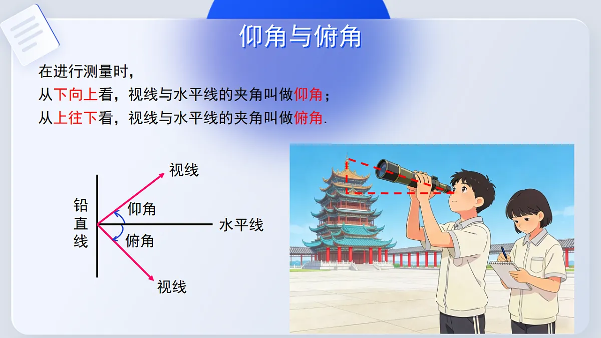 第二十八章 28.2.2(第2课时)利用仰俯角解直角三角形(培优教学课件)-2025-2026学年九年级数学下册(人教版2024)第4页