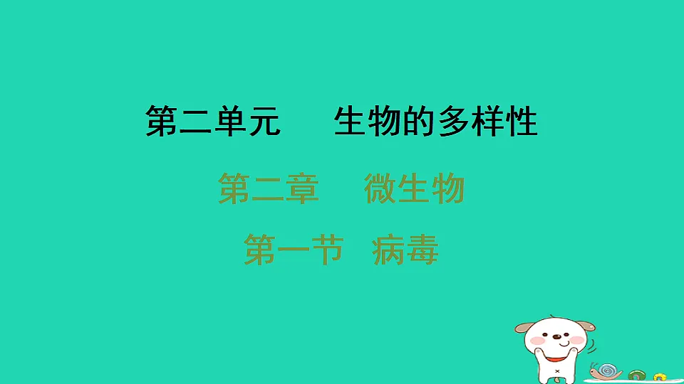 2025七年级生物上册第二单元生物的多样性第二章微生物第一节病毒习题课件冀少版(含答案)第1页