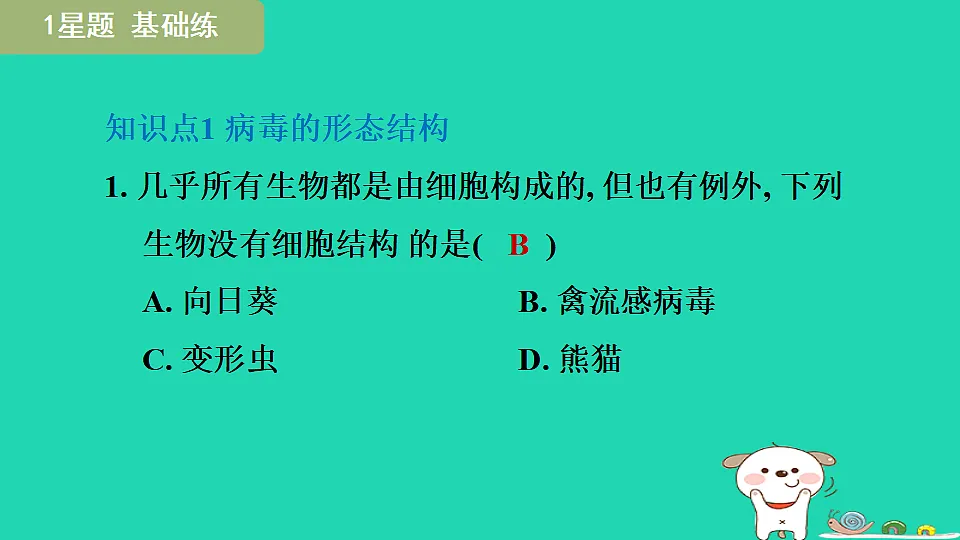 2025七年级生物上册第二单元生物的多样性第二章微生物第一节病毒习题课件冀少版(含答案)第3页
