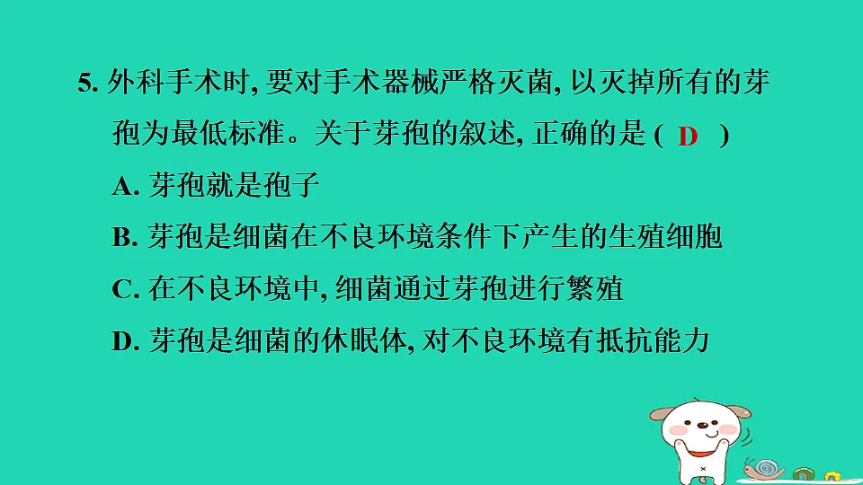 2025七年级生物上册第二单元生物的多样性第二章微生物第二节细菌习题课件冀少版(含答案)第7页