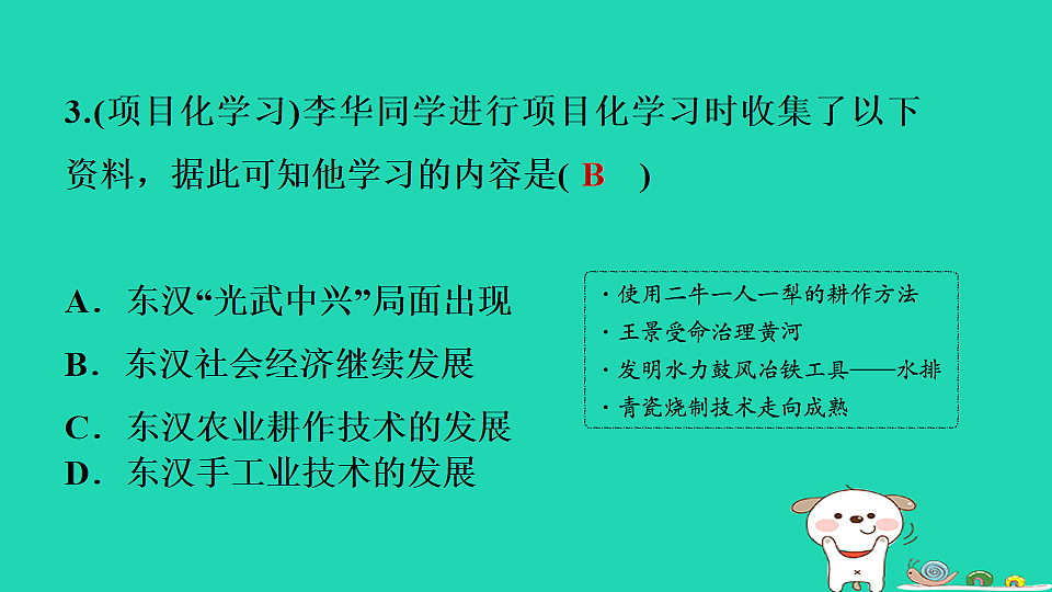 2025七年级历史上册第三单元秦汉时期统一多民族封建国家的建立和巩固第十三课东汉的兴衰习题课件新人教版(含答案)第5页