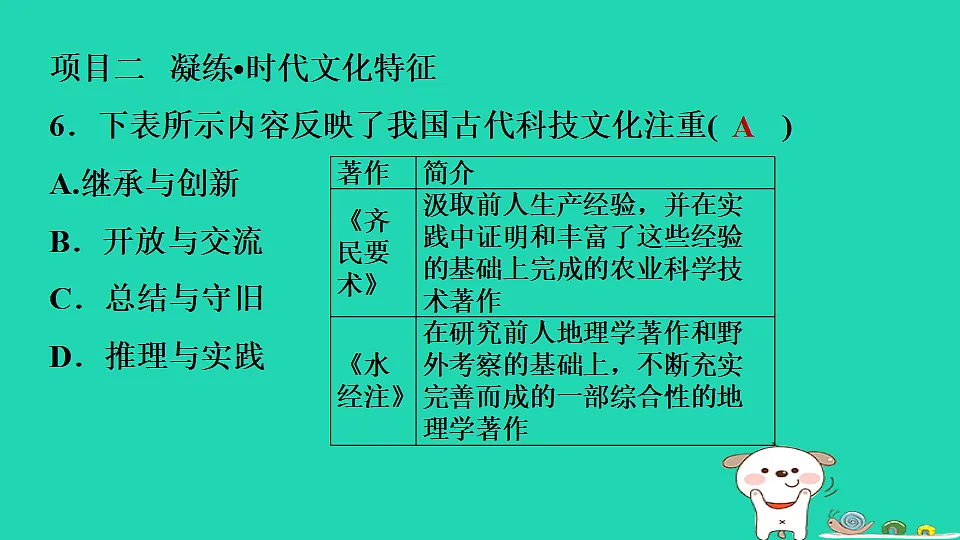 2025七年级历史上册第四单元第二十课三国两晋南北朝时期的科技与文化习题课件新人教版(含答案)第7页
