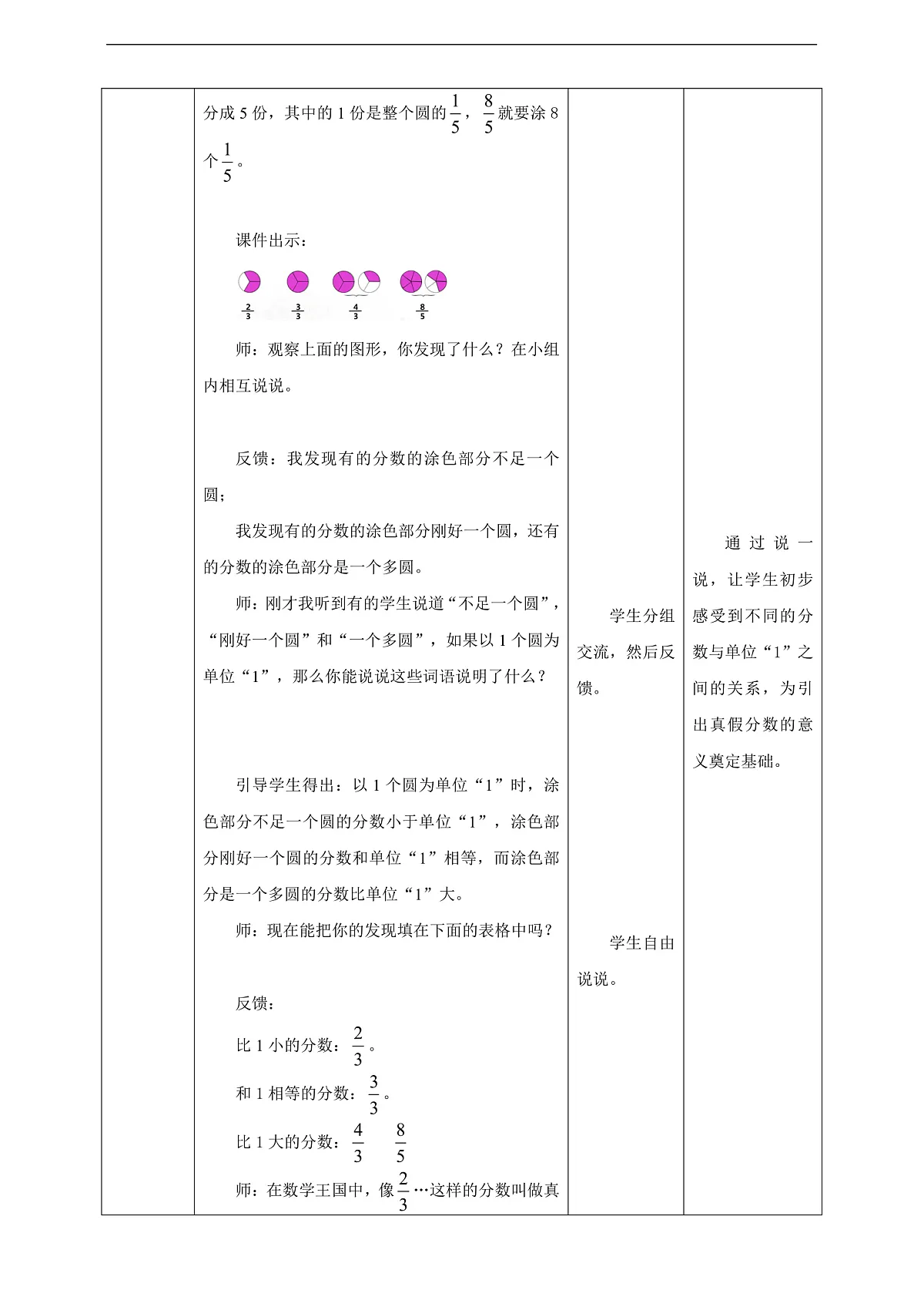 【任务型备课】西师大版五年级下册-2.3 真分数、假分数(教学设计)第3页