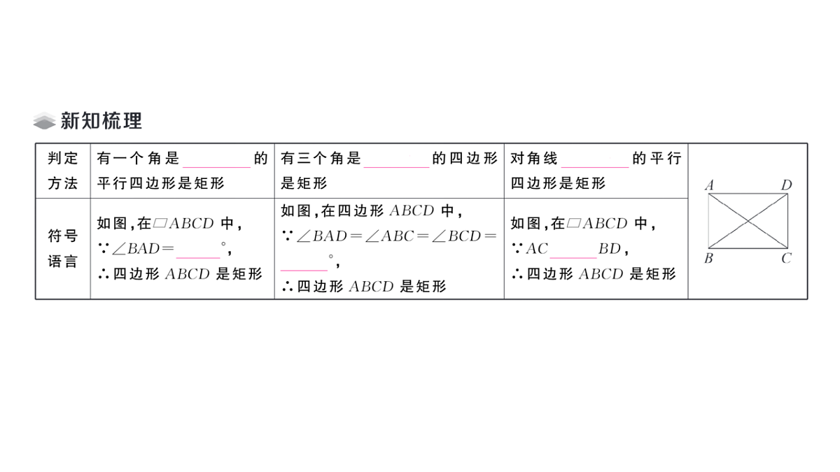 初中数学新华东师大版八年级下册18.1.2第1课时 矩形的判定课堂作业课件(2026春)(放映显示答案)第2页