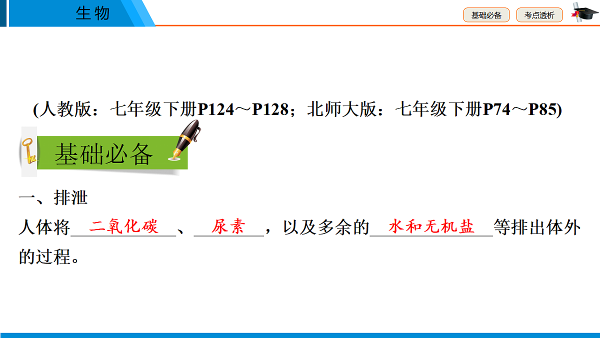 中考生物学一轮专题复习课件(人教版)5.4 人体代谢废物的排出第2页