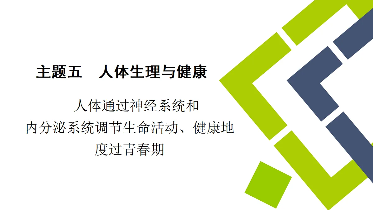 中考生物学一轮专题复习课件(人教版)5.5 人体通过神经系统和内分泌系统调节生命活动、健康地度过青春期第1页