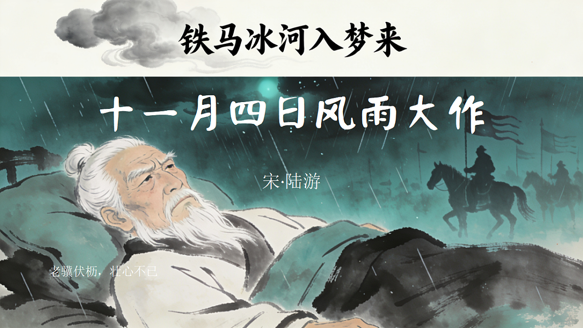 课外古诗词诵读《十一月四日风雨大作》教学课件 2025-2026学年统编版语文七年级上册 语文教学课件第1页