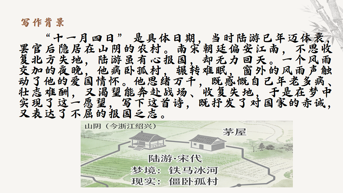 课外古诗词诵读《十一月四日风雨大作》教学课件 2025-2026学年统编版语文七年级上册 语文教学课件第5页