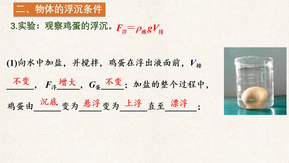沪科版八年级物理全册教学课件《9.4 物体的浮与沉》第8页