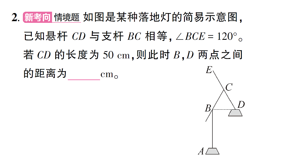 初中数学新北师大版八年级下册第一章2第三课时 等边三角形的判定与含30°角的直角三角形课后作业课件(2026春)(放映显示答案)第3页