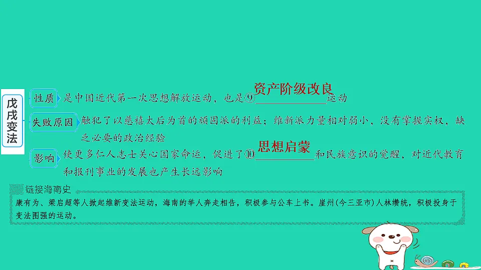 海南省2025八年级历史上册第二单元早期现代化的初步探索和民族危机加剧第六课 戊戌变法课件新人教版(含答案)第5页