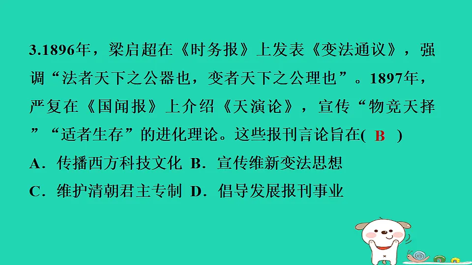 海南省2025八年级历史上册第二单元早期现代化的初步探索和民族危机加剧第六课 戊戌变法课件新人教版(含答案)第8页