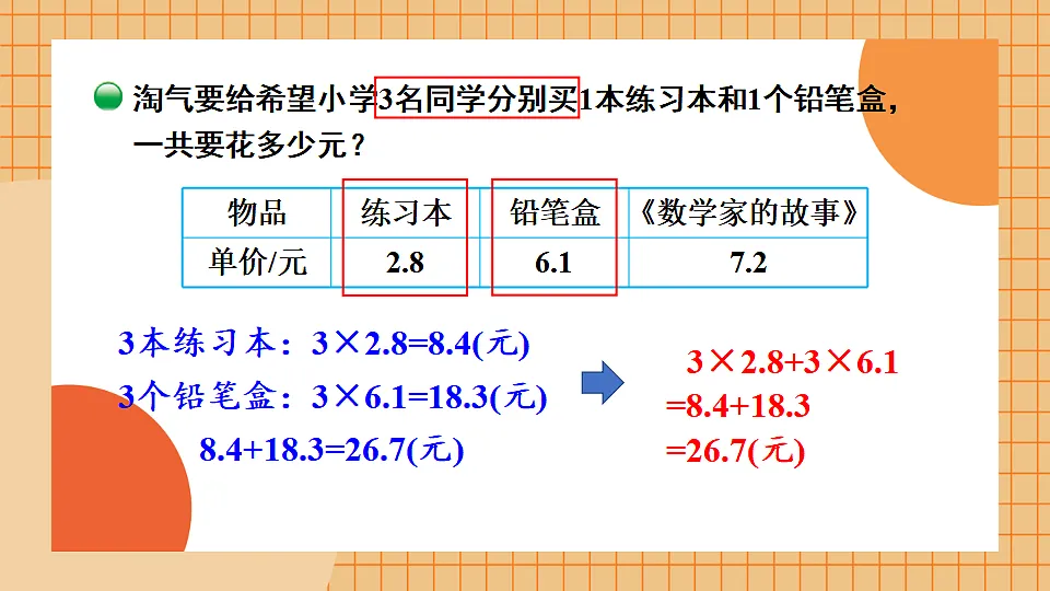 北师大版四年级数学下册教学课件《三 小数乘法 第7课时 手拉手》第5页
