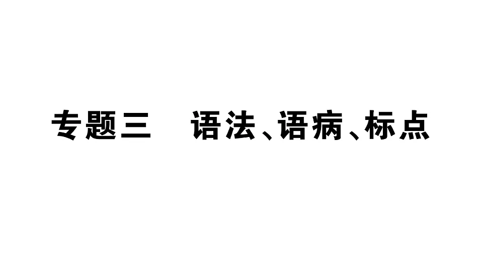 初中语文新部编版八年级下册期末专题三 语法、语病、标点复习作业课件(2026春)(放映显示答案)第1页