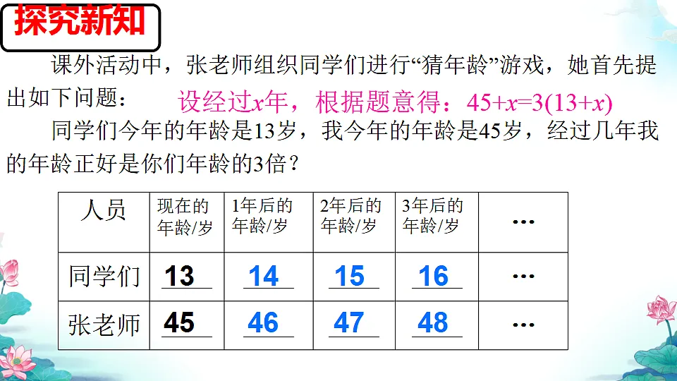 5.1 从实际问题到方程 课件 2025-2026学年华东师大版七年级数学下册第3页